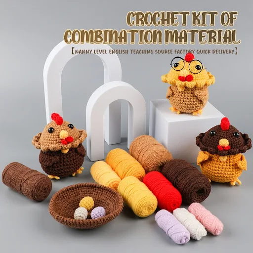Title 4, Converter Chicken Handmade DIY Crochet Material...