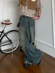 Persoonlijkheidsbroek, losse, wijde pijpen voor vrijetijd. Comfort en relaxte stijl voor een casual en moderne look. Perfect voor dagelijks gebruik. — foto 6