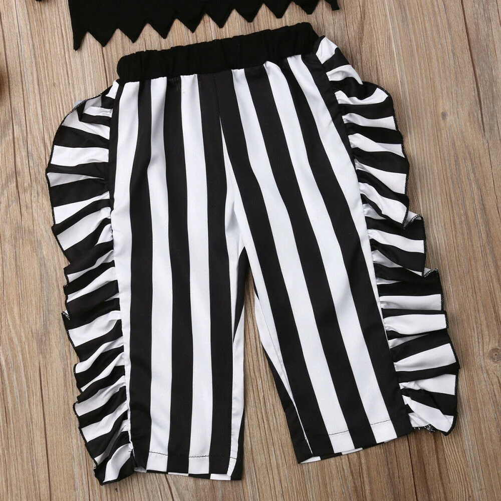 Conjunto Infantil de Calças Listradas para Meninas Roupa Confortável para Crianças Perfeita para Brincar e Usar no Dia a Dia. — foto 2