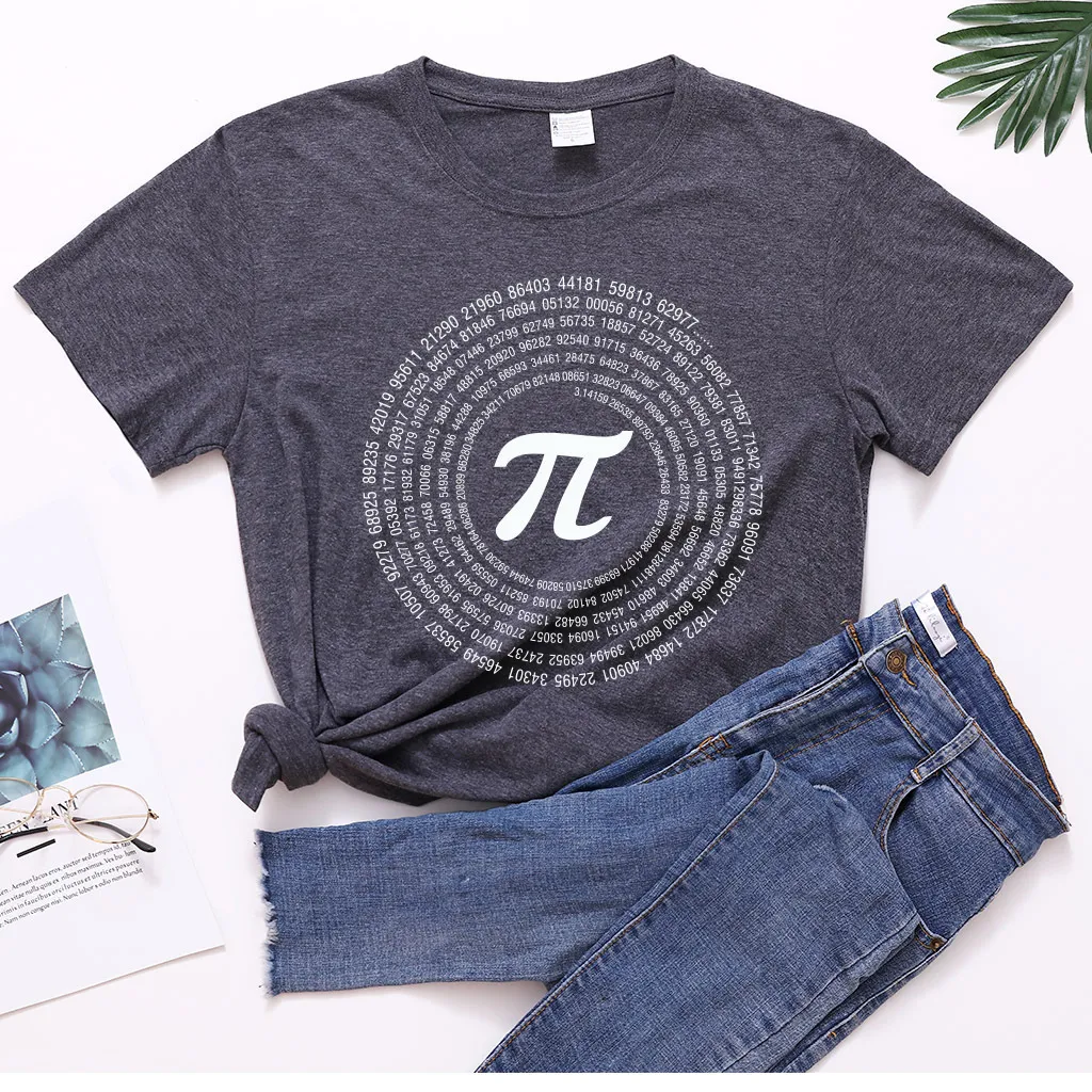 Camiseta feminina casual com estampa digital de manga curta solta — foto 11