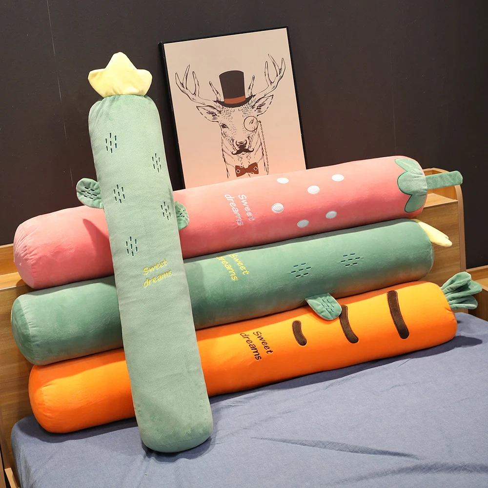 Cactus Strawberry Carrot Fruit Long Pillow, a cuddly and decorative addition. Soft, comfortable, and perfect for snuggli — photo 5