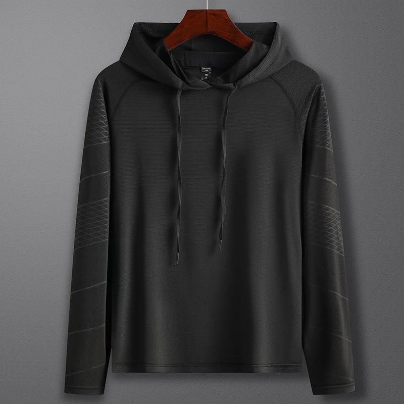 Title 6, Camiseta Esportiva Masculina com Capuz Manga Lo...