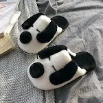 Chinelos de algodão femininos para casa, casal, desenho animado fofo, inverno com pelo, chinelos quentes e confortáveis para uso interno e doméstico. — foto 8