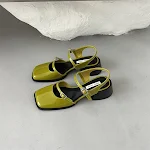 Dames Franse sandalen met dikke hak, modieus. Verhoog je stijl met comfort en elegantie. Perfect voor een chique en trendy uitstraling. — foto 2