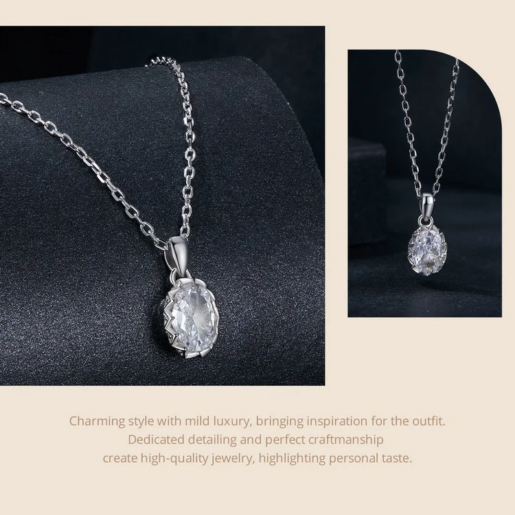 Title 11, Colar de moissanite brilhante em gota de 1 quil...