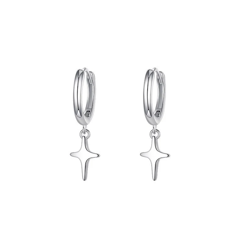 Brinco de orelha XINGX em prata de lei 925, clipe de orelha sem furo, design elegante e moderno, perfeito para um visual sofisticado e confortável. — foto 3
