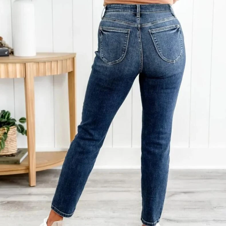 Title 1, Calça jeans feminina slim com efeito push-up, m...