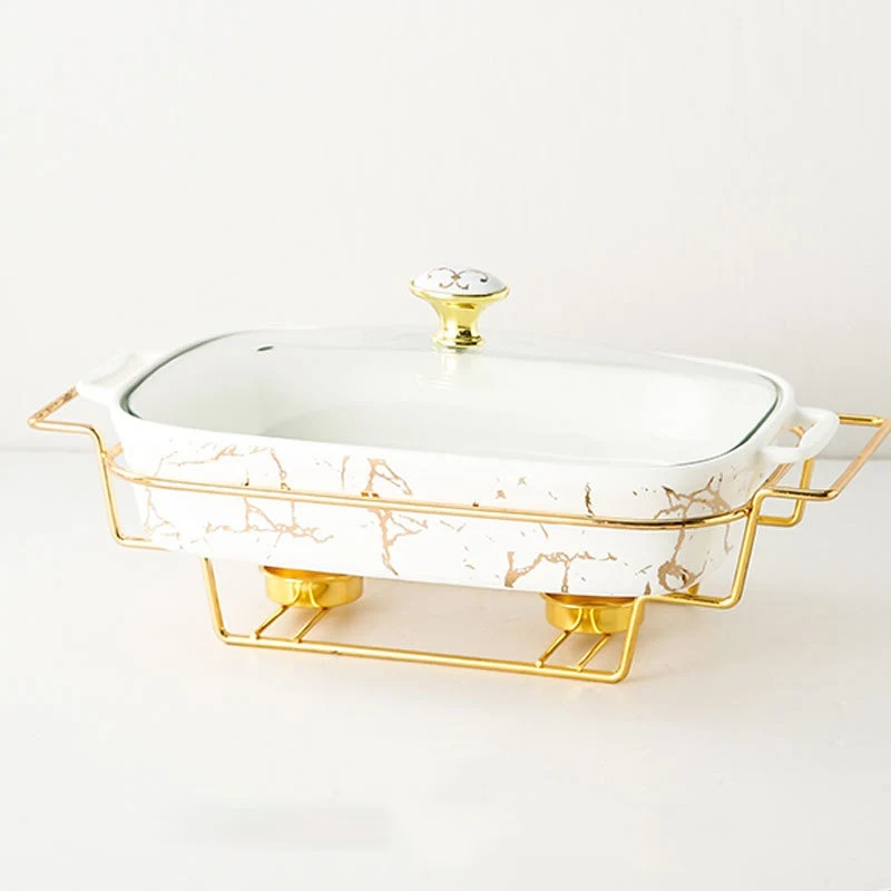 Nordic Rectangular Double Ear Ceramic Casserole for Household Use. Bake, serve and enjoy delicious meals with this versa — photo 1