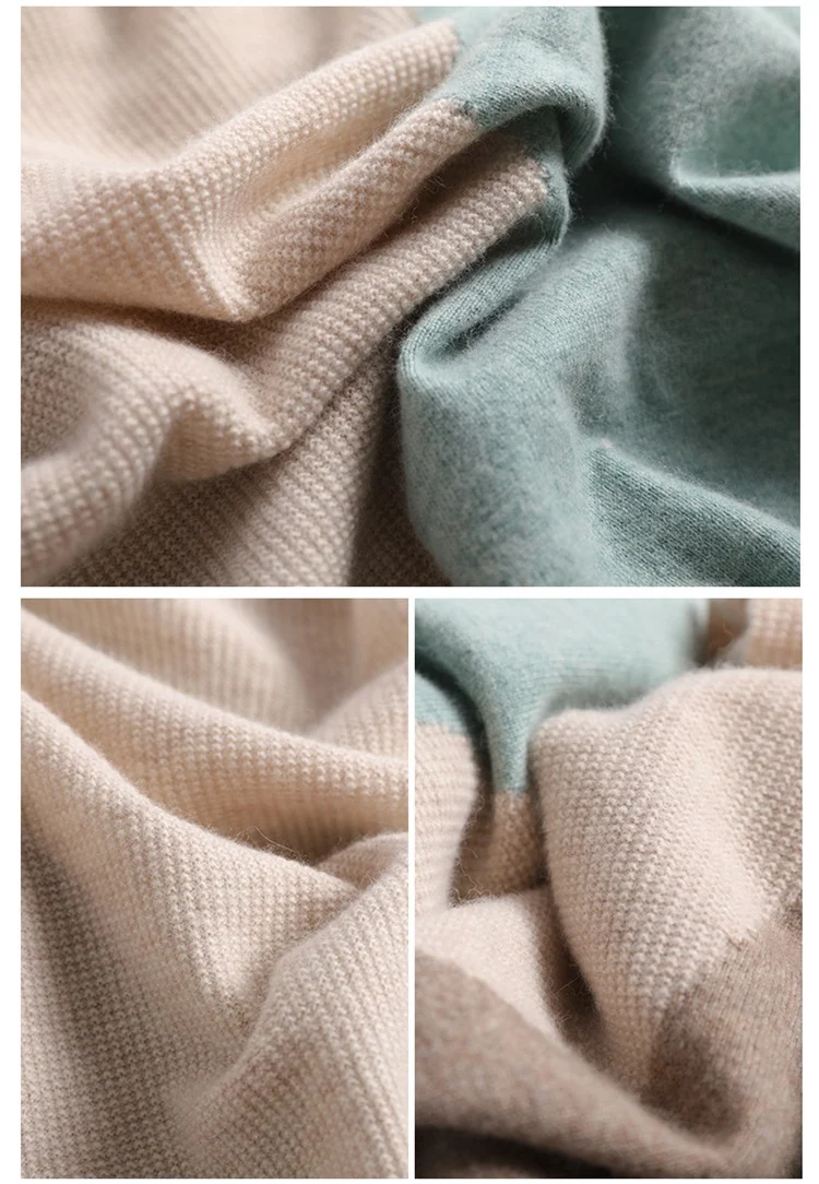 Title 8, Gestrickter Wollpullover mit kontrastierendem F...