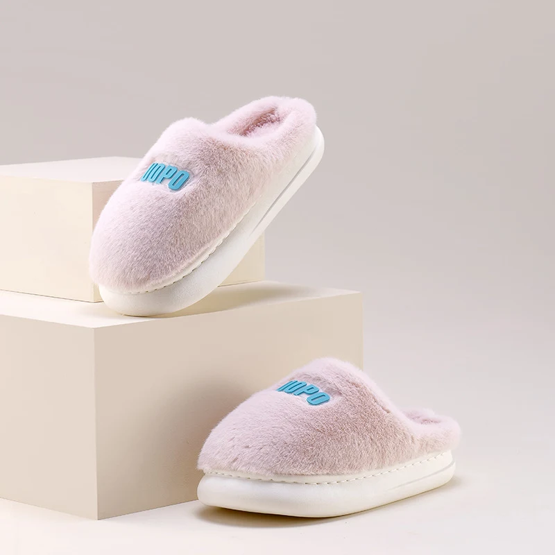 Title 3, Pantufas quentes femininas com sola de pétalas,...