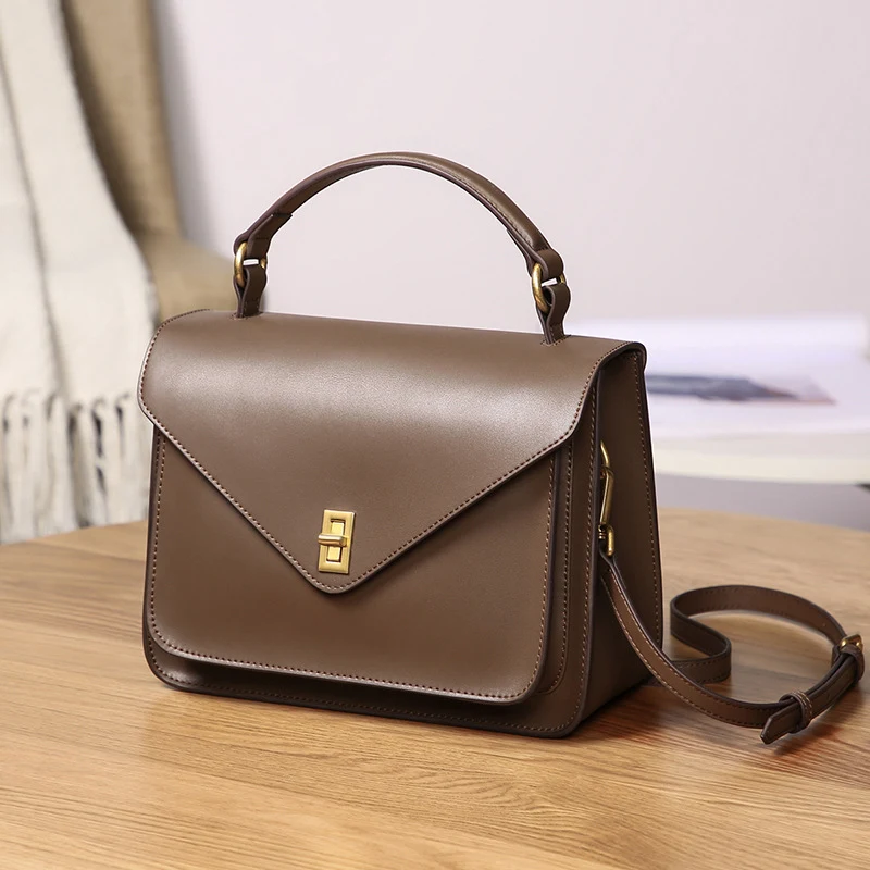 Title 11, Bolso de mano de cuero retro para mujer. Elegan...
