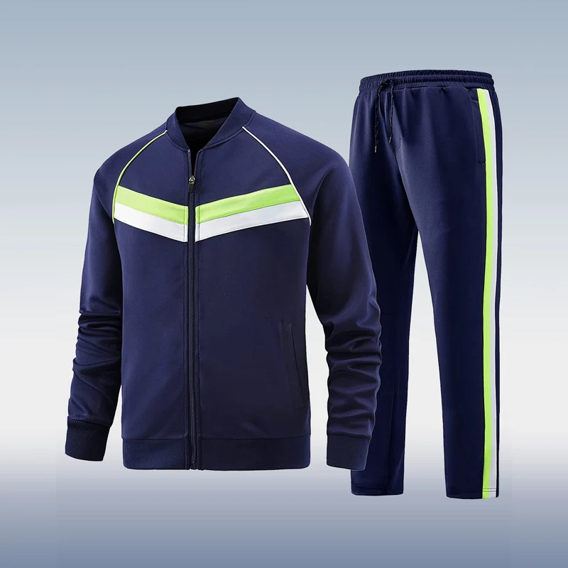 Heren tweedelig sportpak met opstaande kraag, ritsvest en lange mouwen. Ideaal voor sport en vrije tijd, comfortabel en stijlvol. — foto 4
