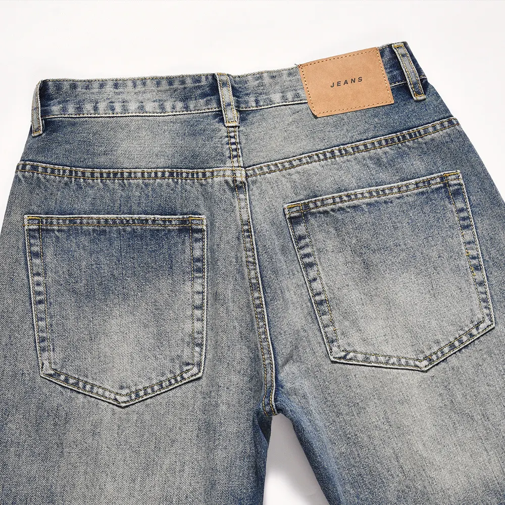 American Retro broek, los, flared, distressed, geplooid, water washed, niche mode, vintage uitstraling en comfort. — foto 15