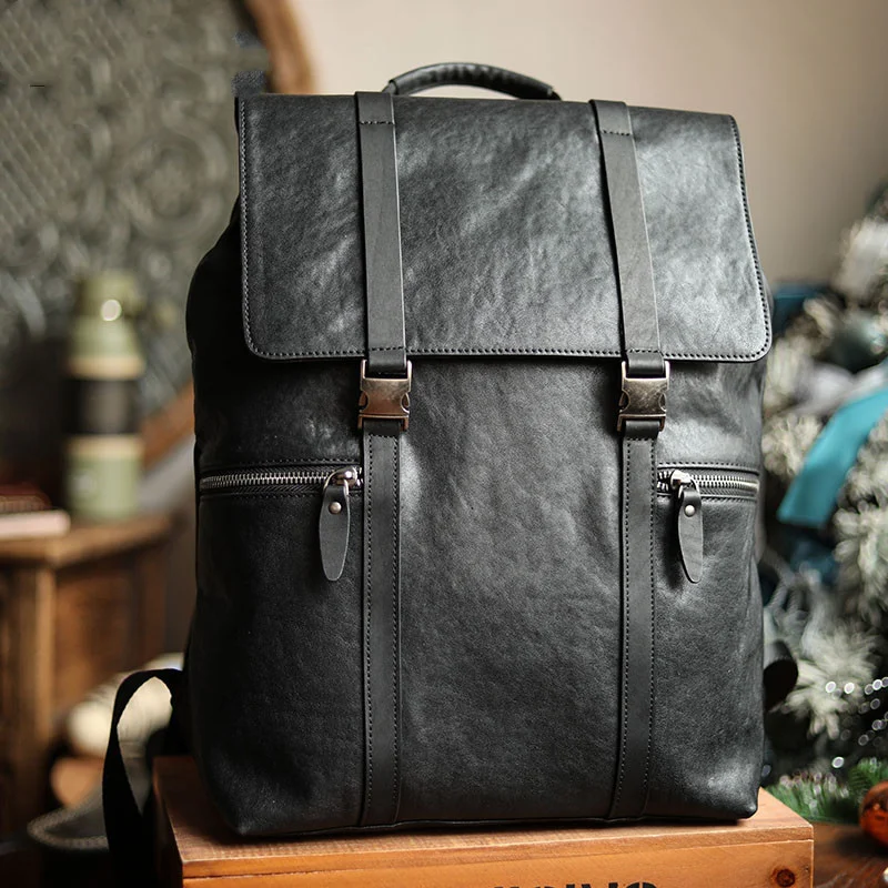 Title 3, Business Commuting Cowhide Large Capacity Backp...