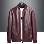 Casaco masculino de couro casual, outono inverno, gola alta, plus size, veludo acolchoado, grosso, para aquecer. — foto 2