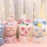 Presente de aniversário Boneca de desenho animado Buquê de pelúcia Coelhinho fofo Flor Presente de formatura Cartão Dia dos Namorados — foto 2