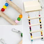Parrot Pet Bird Wood Ladder Climb Cableway Hamster Toys Rope Parrot Bites Harness Cage Parakeet Budgie Home — photo 3