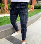 Erkek ekose desenli, esnek, günlük pantolon. AliExpress, Amazon, eBay'de bulabilirsiniz. Avrupa ve Amerikan tarzı, rahat giyim. — Fotoğraf 2