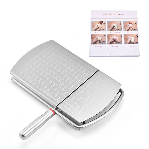 Title 3, Stainless-steel cheese cutter with scale slicer...