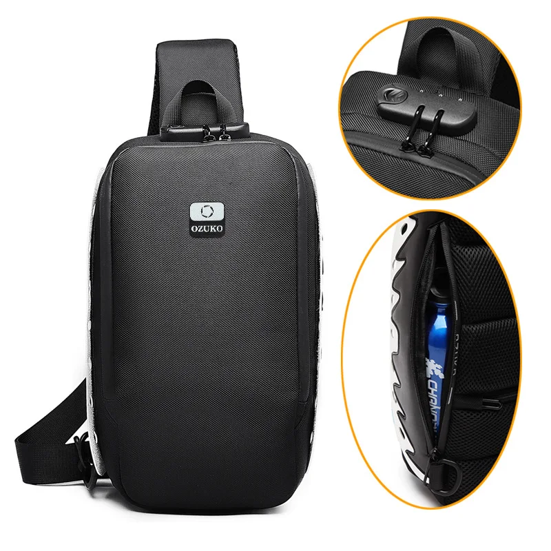 Title 8, Bolsa de ombro multifuncional USB masculina Car...