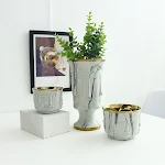 Human Face Flowerpot Light Luxury Ornaments for Home Entrance Key Storage Decorative and Functional Home Accessory — photo 1