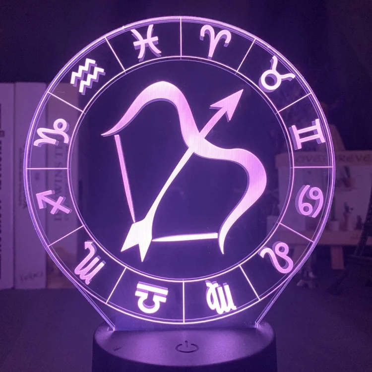 Title 2, Twelve constellations acrylic 3D night light cr...