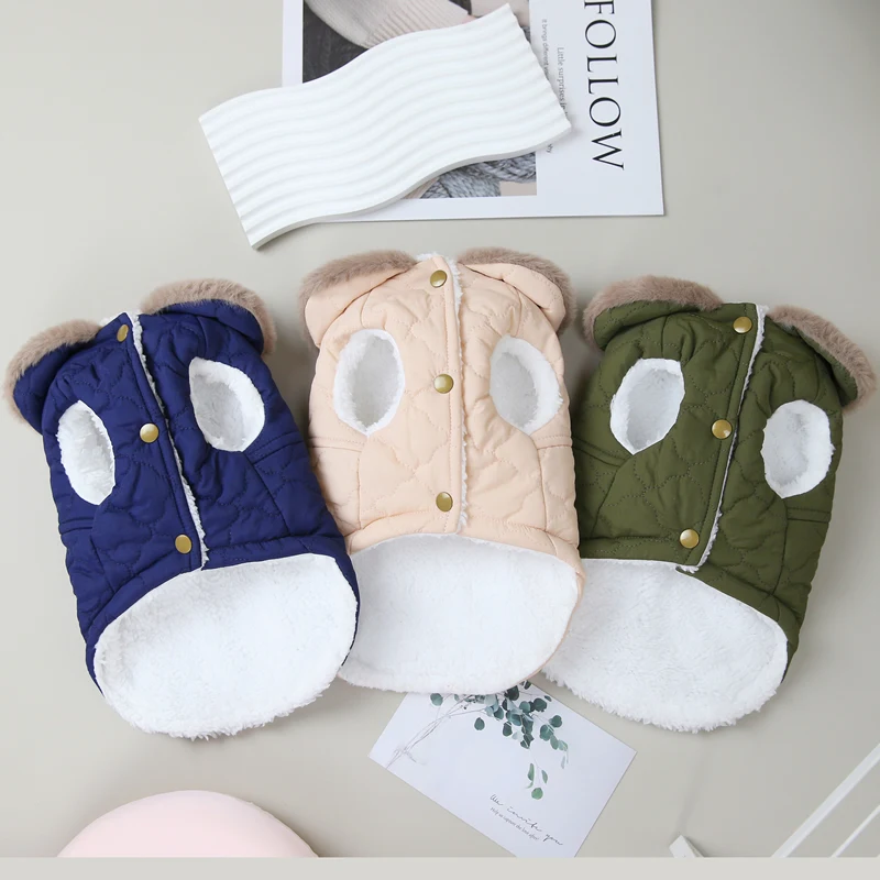 Title 1, Autumn And Winter Small Dog Cotton Coat with Tr...