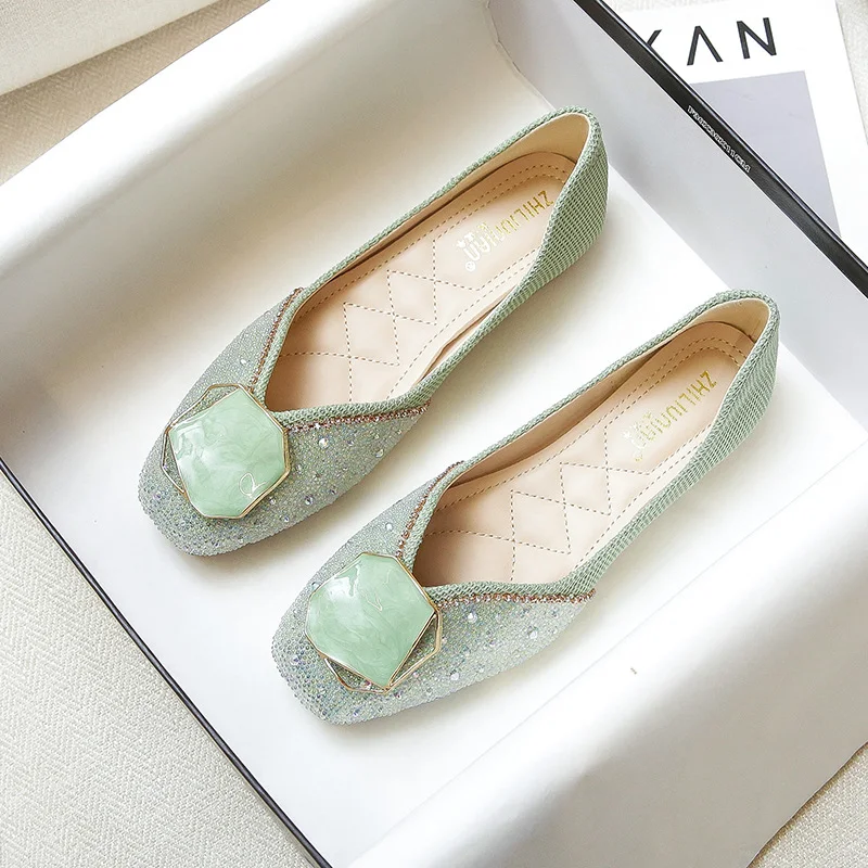 Title 6, Womens Soft Bottom Square Toe Flat Shoes