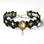 Conjunto de Acessórios de Fantasia de Halloween Colares sete cores Estilo étnico Gargantilha gótica Gola de renda Gema vintage — foto 6