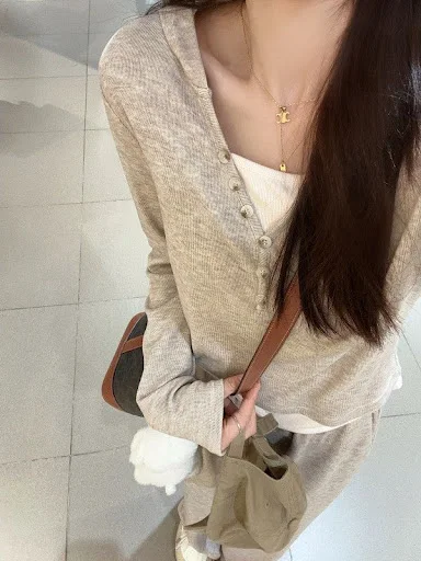 Title 9, Fake Two Pieces Leisure Stitching Hooded Long-s...