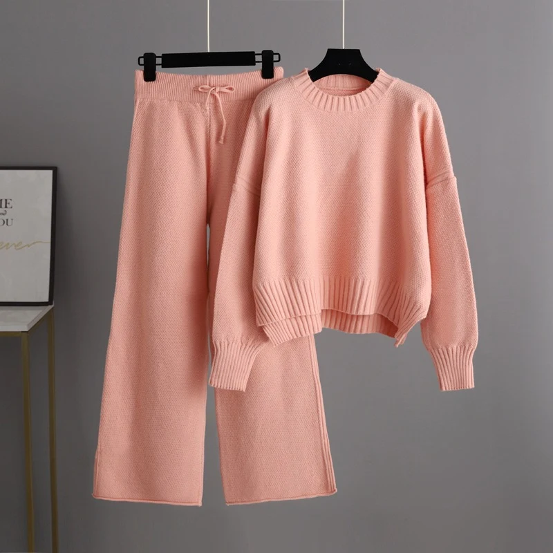 Women's Fashionable Casual Knitted Wide Leg Pants Set. Comfortable and stylish for everyday wear, perfect for a relaxed, — photo 5