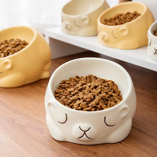 Title 8, Ceramic Pet Bowl Cat Cartoon Creative. A fun an...