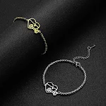 Pulseira de Aço Inoxidável com Pingente Padrão ECG Amor Demonstre seu amor com esta pulseira elegante e significativa, perfeita para casais e amantes da saúde. — foto 4