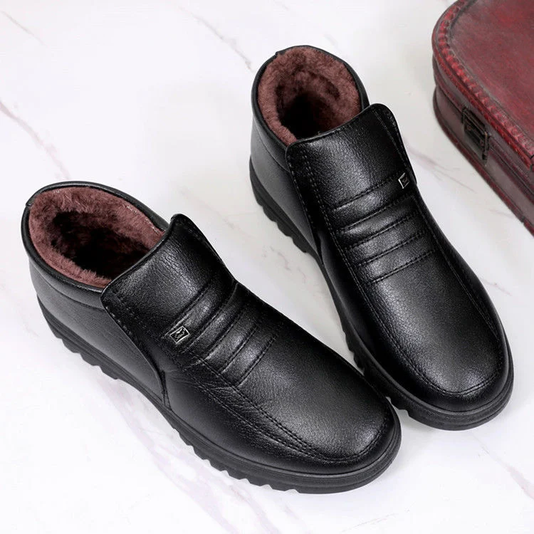 Hoge katoenen vaderschoenen voor senioren. Superieur comfort en ondersteuning. Perfecte pasvorm en stijlvol design voor de dagelijkse wandeling. — foto 1