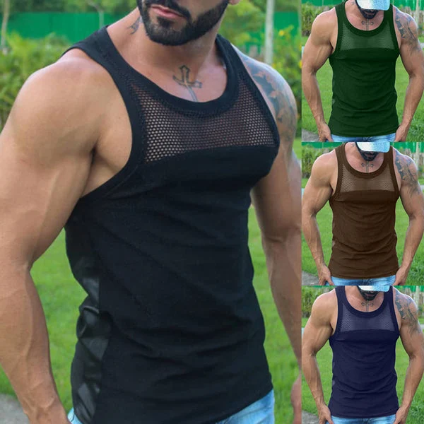 Regata masculina com gola U, sem mangas e cor sólida. Perfeita para usar em camadas ou sozinha. Conforto e estilo para o dia a dia. — foto 6
