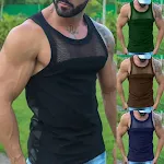 Regata masculina com gola U, sem mangas e cor sólida. Perfeita para usar em camadas ou sozinha. Conforto e estilo para o dia a dia. — foto 6