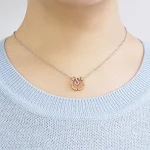 Colar com letra de ferradura em ouro rosa, presente criativo. Charmoso, estiloso e um amuleto da sorte. Presenteie com bom gosto e significado. — foto 9