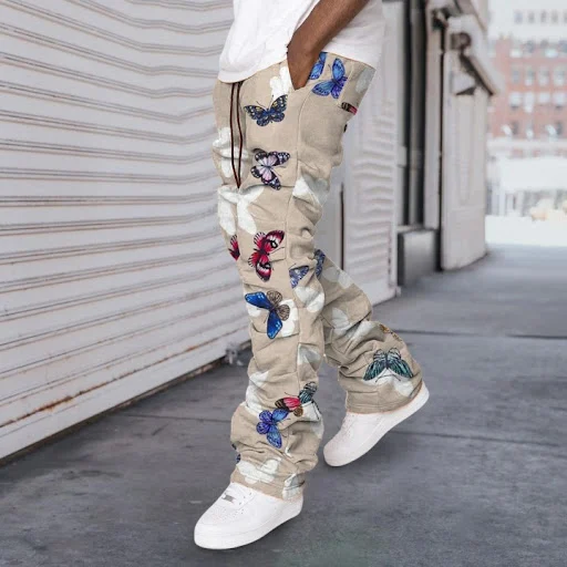 Title 3, Mens Fashion Casual Baggy Straight Trousers Ex...