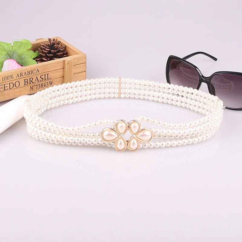 Title 4, All-match Fashionable Pearl Diamond Flower Wais...