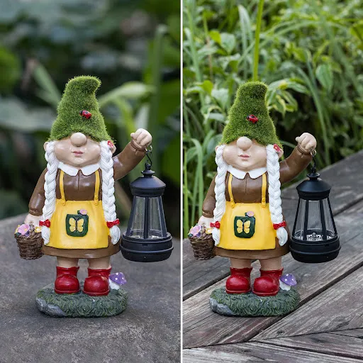 Title 14, Garden Floor Solar Light-emitting Lantern Resin...