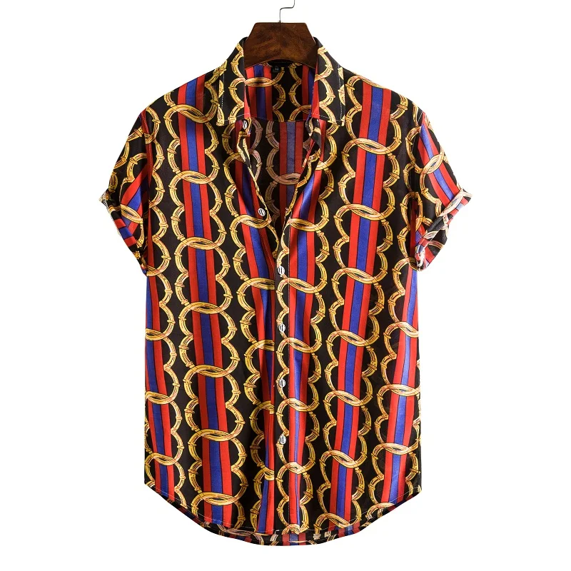 Title 2, Mens Casual Fashion Hawaiian Short-sleeved Flo...