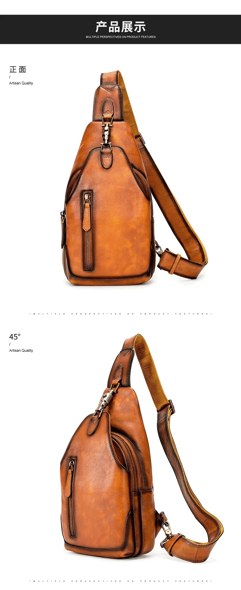Title 3, Bolso Multifuncional de Moda Retro en Cuero de ...