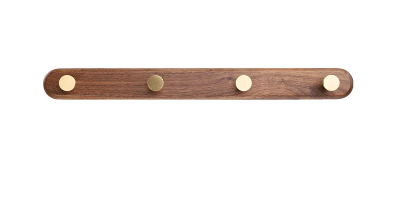 Nordic Brass Clothes Hook with Wooden Hook, Wall Mounted Rack for Clothes, Hats, and More, Black Walnut, Perfect for Bed — photo 7