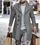 Woolen Coat Mid Length Men's Trench Coat. Stay warm and stylish this winter. A classic design providing both comfort and — photo 5