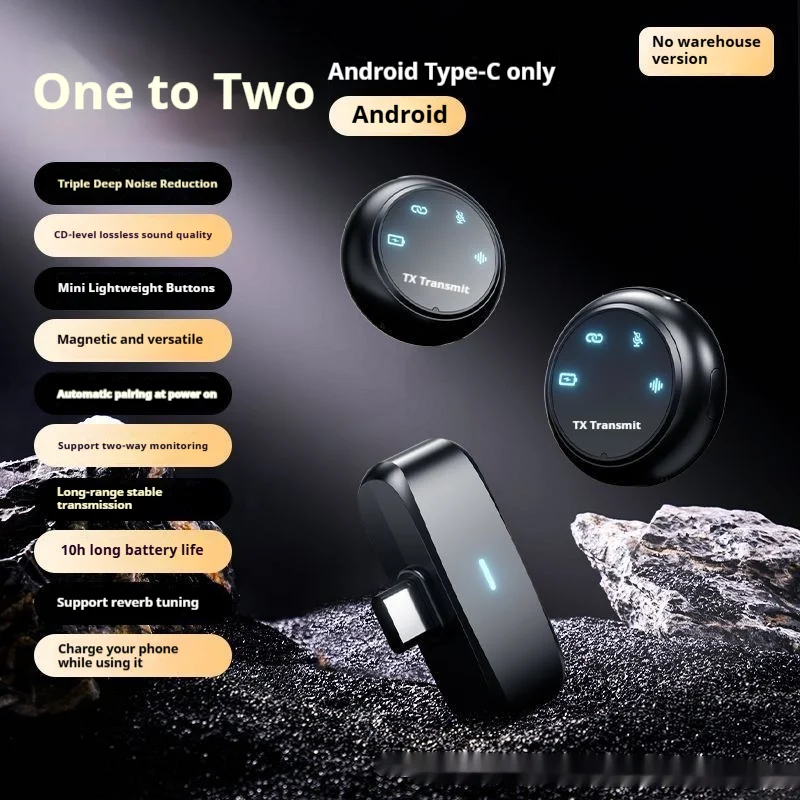 Title 5, Magnetic Button Wireless Lavalier Microphone. E...