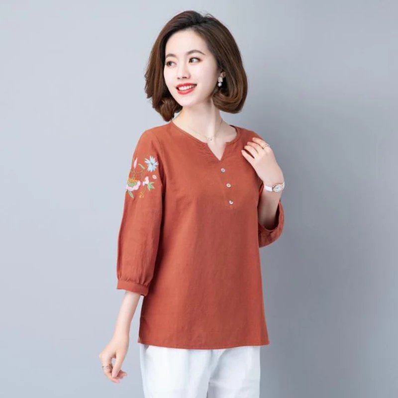 Title 4, Camiseta feminina manga três quartos de algodão...