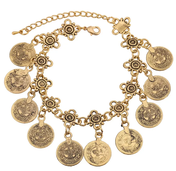Title 1, Bracciale con set di monete e nappe retrò europ...