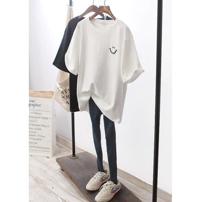 Title 5, Smiley Face Round Neck Short-sleeved T-shirt Wo...