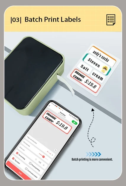 Title 10, Wireless Printer P15 Mini Label Maker APP 17 La...