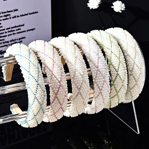 Title 11, Pearl High Skull Top Headband Diamond Rhinestone